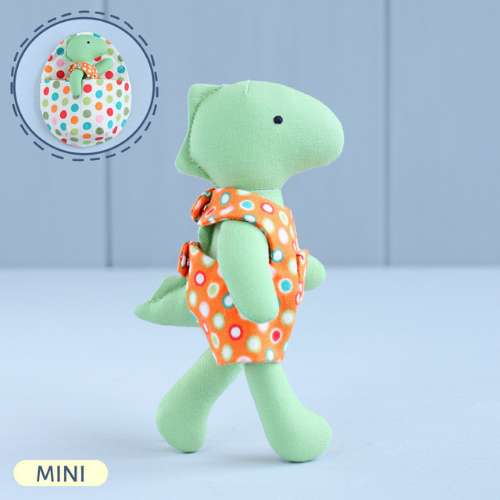 PDF Mini Dinosaur with Egg-shaped Sleeping Bag Sewing Pattern