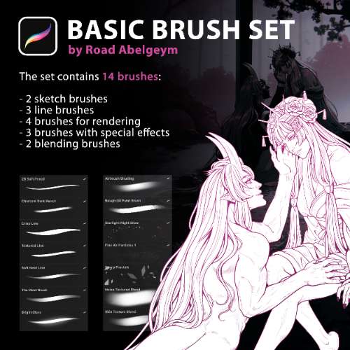 Basic Brush Set by Road Abelgeym for Procreate