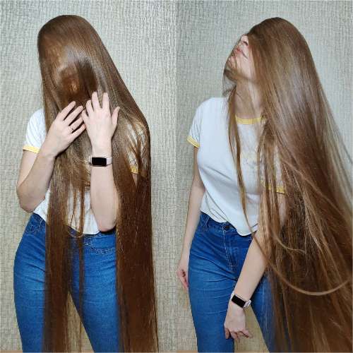 Video (10 min) - Hair in the front of the face 🧡 Movement of long hair over the face and shaking