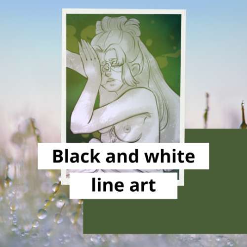 Black and white line art