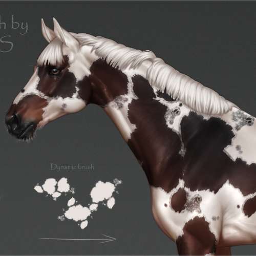 Brushes for piebald's marks