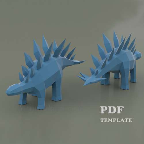 Stegosaurus Papercraft (PDF, DXF, SVG)