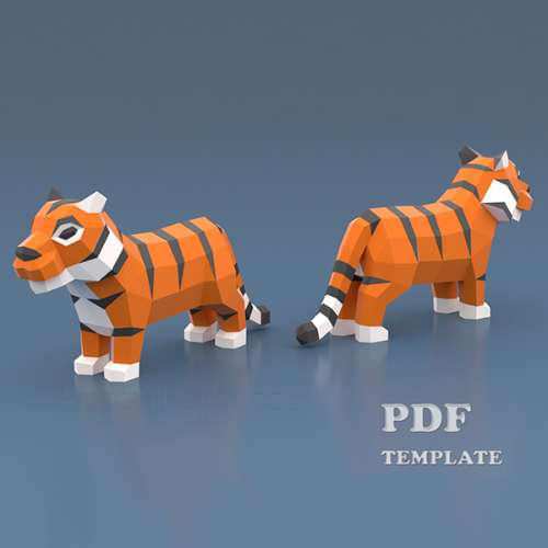 Tiger Papercarft (PDF, DXF, SVG)
