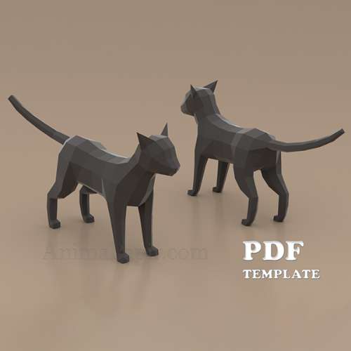 Cat Papercraft (PDF, DXF, SVG)