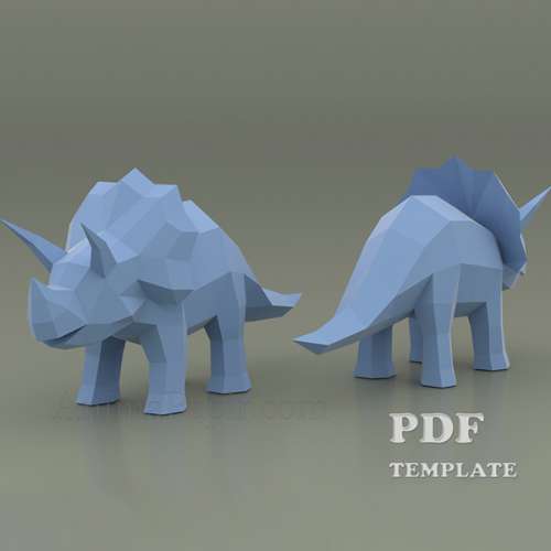 Triceratops Papercraft (PDF, DXF,SVG)