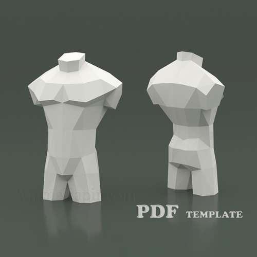 Man Torso Papercraft (PDF, DXF, SVG)