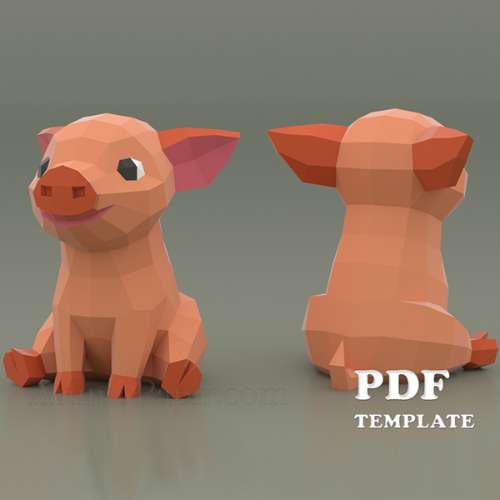 Pig Papercraft (PDF, DXF, SVG)