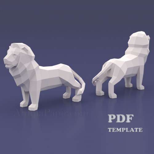 Lion Papercraft (PDF, DXF, SVG)