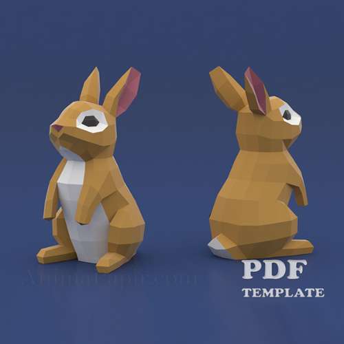 Bunny Papercraft (PDF, DXF, SVG)