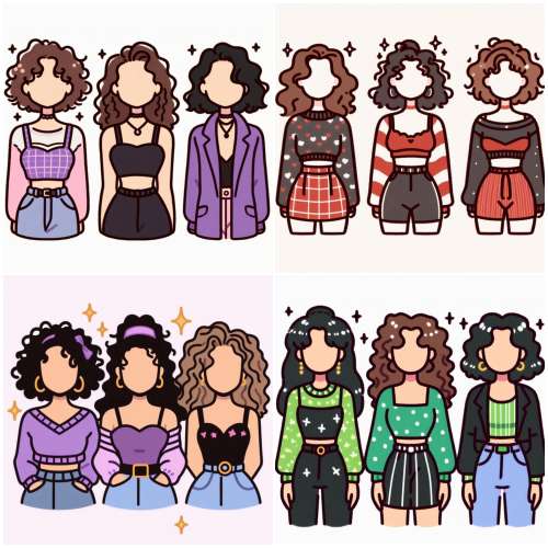 90s Rewind: 100 Retro Outfit Illustrations