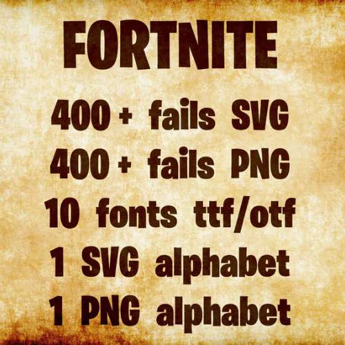 Fortnite Cliparts, SVG, PNG Files, Illustration and Alphabets. 