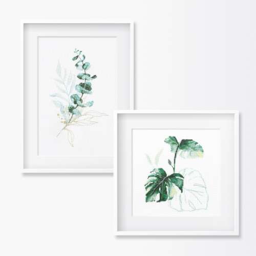 Set of 2 botanical patterns