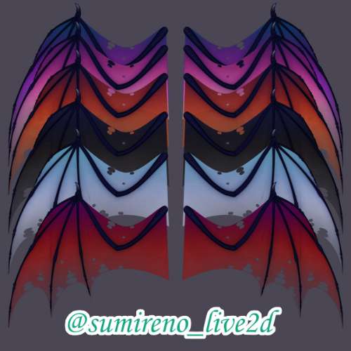 Bat wings Live2D asset for VTube Studio