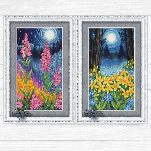 The magic of the forest. Diptych