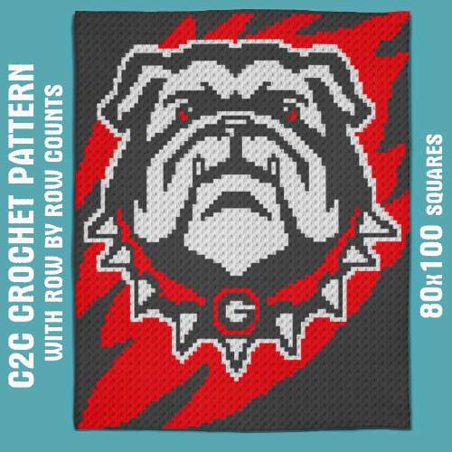 Georgia bulldogs c2c crochet pattern