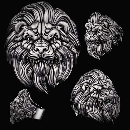 Lion Ring - STL 3D model for 3d printing